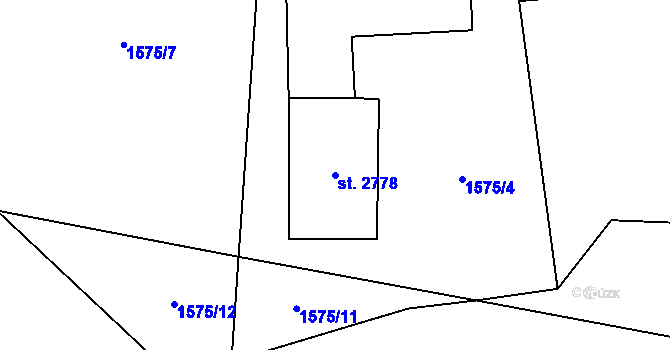 Parcela st. 2778 v KÚ Kraslice, Katastrální mapa