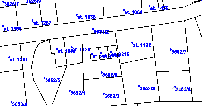 Parcela st. 2814 v KÚ Kraslice, Katastrální mapa