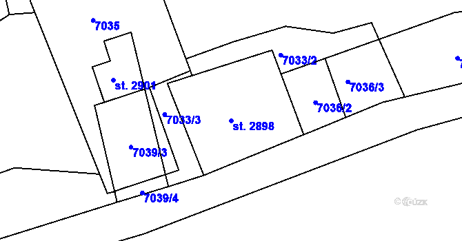 Parcela st. 2898 v KÚ Kraslice, Katastrální mapa