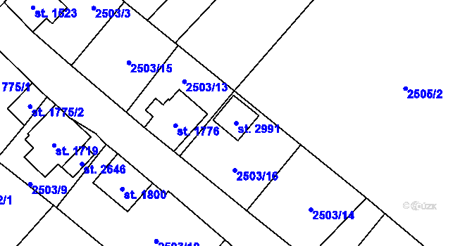 Parcela st. 2991 v KÚ Kraslice, Katastrální mapa