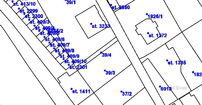 Parcela st. 39/4 v KÚ Kraslice, Katastrální mapa