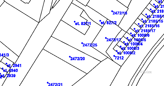 Parcela st. 2472/25 v KÚ Kraslice, Katastrální mapa