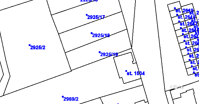 Parcela st. 2925/19 v KÚ Kraslice, Katastrální mapa