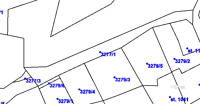 Parcela st. 3277/1 v KÚ Kraslice, Katastrální mapa