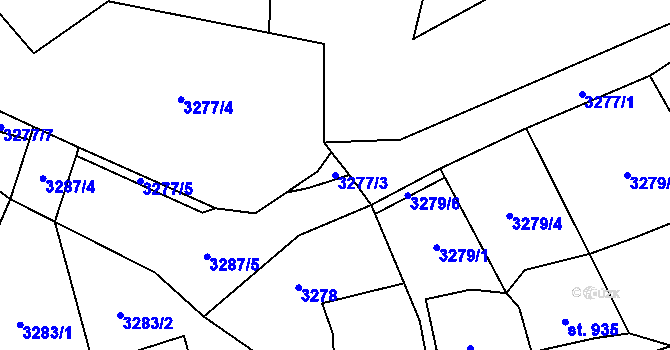 Parcela st. 3277/3 v KÚ Kraslice, Katastrální mapa