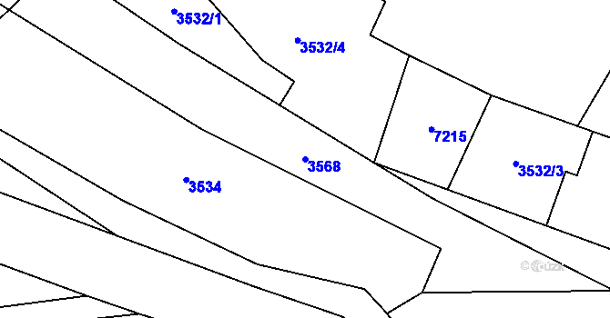 Parcela st. 3568 v KÚ Kraslice, Katastrální mapa