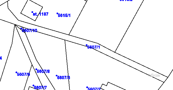Parcela st. 5607/1 v KÚ Kraslice, Katastrální mapa