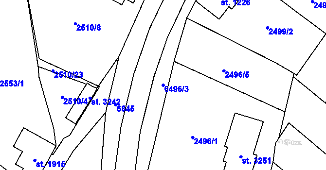 Parcela st. 6496/3 v KÚ Kraslice, Katastrální mapa