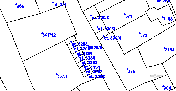 Parcela st. 6525/6 v KÚ Kraslice, Katastrální mapa