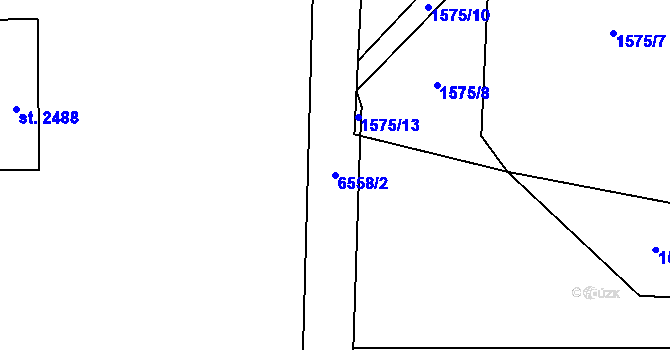 Parcela st. 6558/2 v KÚ Kraslice, Katastrální mapa