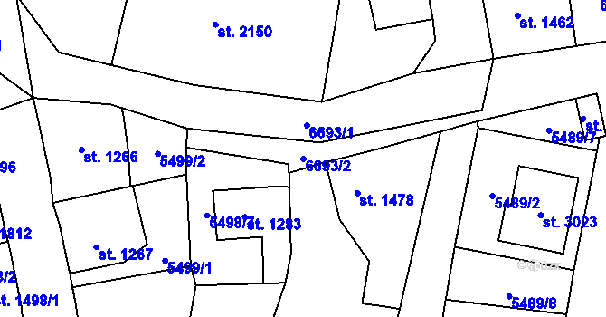 Parcela st. 6693/2 v KÚ Kraslice, Katastrální mapa