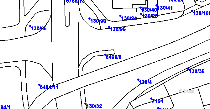 Parcela st. 6496/8 v KÚ Kraslice, Katastrální mapa