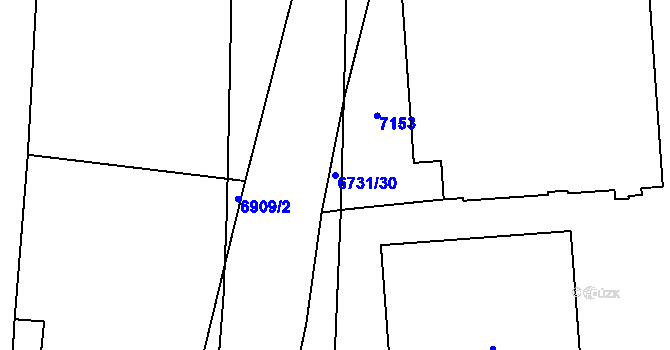 Parcela st. 6731/30 v KÚ Kraslice, Katastrální mapa