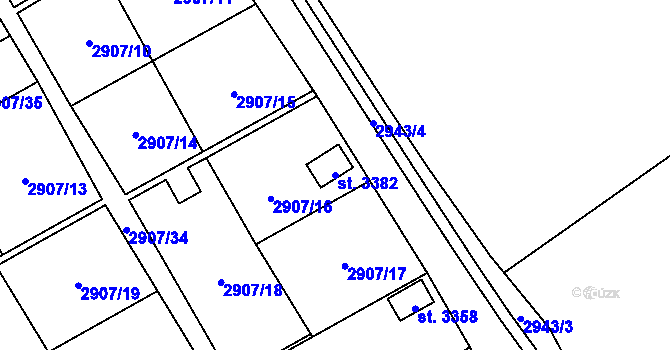 Parcela st. 3382 v KÚ Kraslice, Katastrální mapa