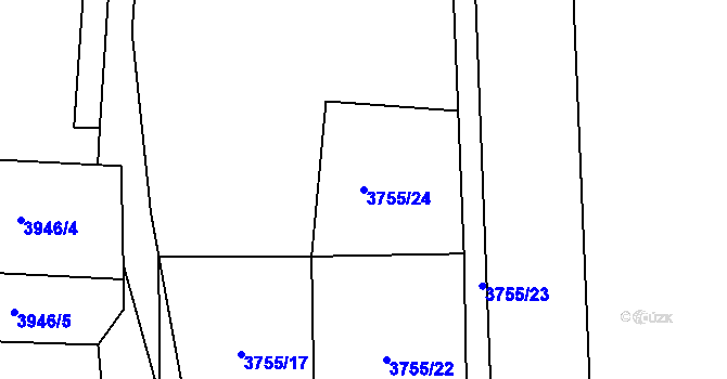 Parcela st. 3755/24 v KÚ Kraslice, Katastrální mapa
