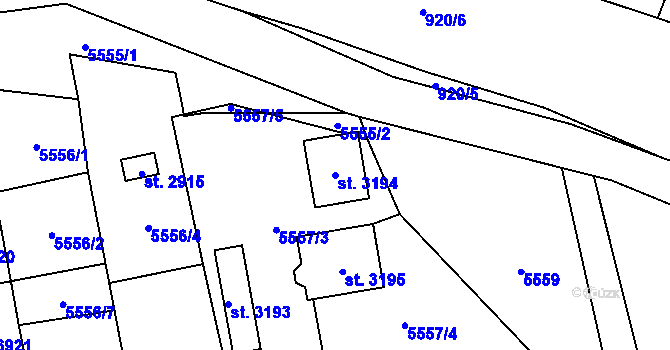 Parcela st. 3194 v KÚ Kraslice, Katastrální mapa
