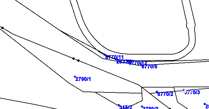 Parcela st. 6770/11 v KÚ Kraslice, Katastrální mapa