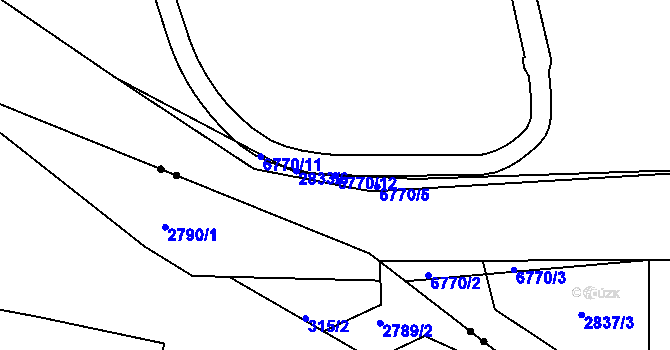 Parcela st. 6770/12 v KÚ Kraslice, Katastrální mapa