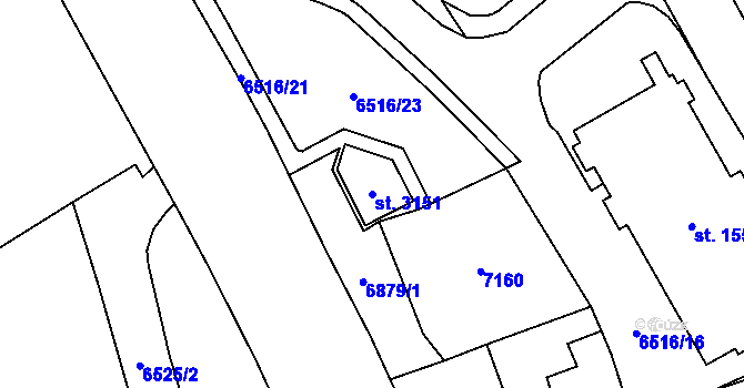 Parcela st. 3151 v KÚ Kraslice, Katastrální mapa