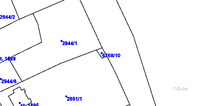 Parcela st. 6768/10 v KÚ Kraslice, Katastrální mapa