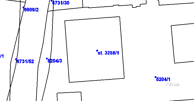 Parcela st. 3258/1 v KÚ Kraslice, Katastrální mapa