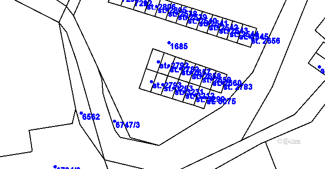 Parcela st. 3263 v KÚ Kraslice, Katastrální mapa