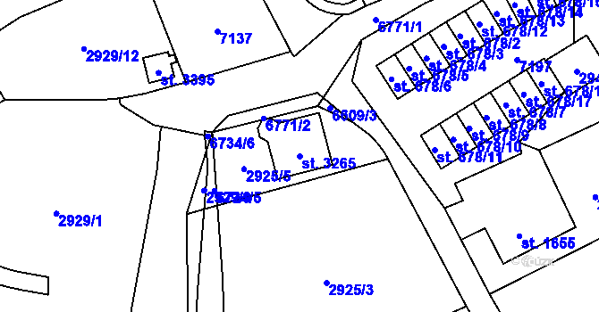 Parcela st. 3265 v KÚ Kraslice, Katastrální mapa