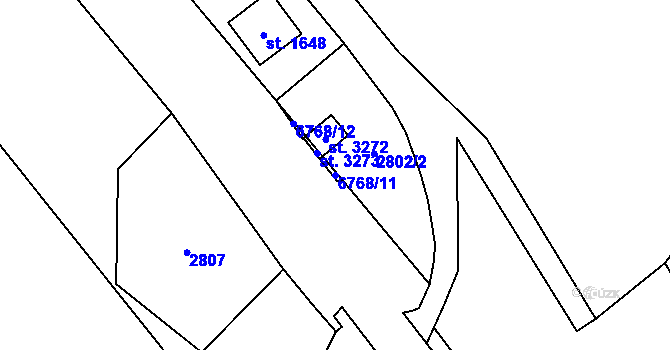 Parcela st. 6768/11 v KÚ Kraslice, Katastrální mapa