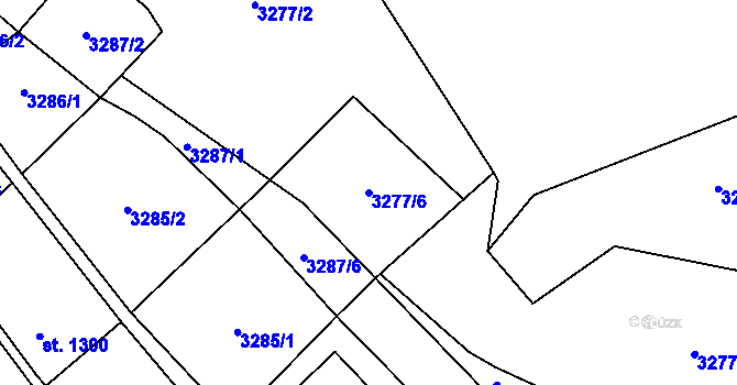 Parcela st. 3277/6 v KÚ Kraslice, Katastrální mapa