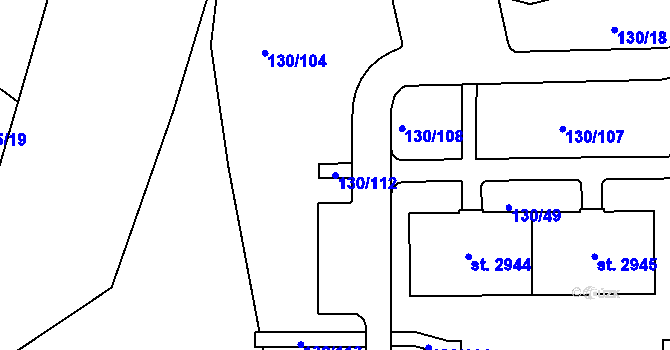 Parcela st. 130/112 v KÚ Kraslice, Katastrální mapa