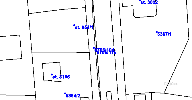 Parcela st. 6766/115 v KÚ Kraslice, Katastrální mapa