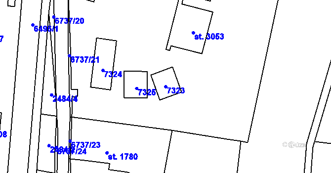 Parcela st. 7323 v KÚ Kraslice, Katastrální mapa