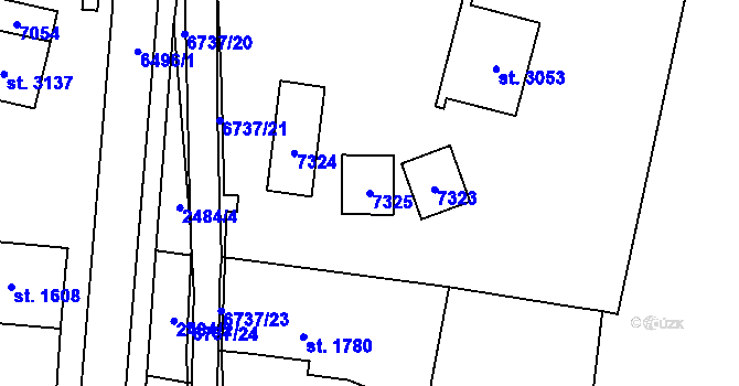 Parcela st. 7325 v KÚ Kraslice, Katastrální mapa