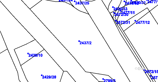 Parcela st. 2437/2 v KÚ Hraničná, Katastrální mapa