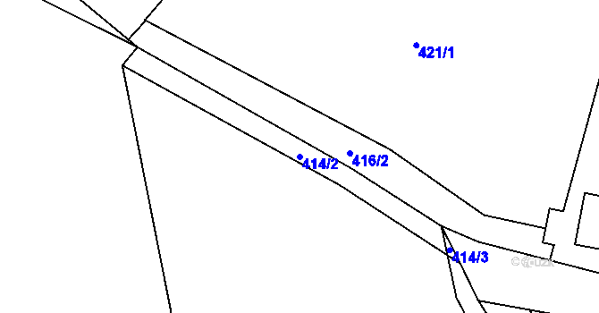 Parcela st. 414/2 v KÚ Krásná pod Lysou Horou, Katastrální mapa