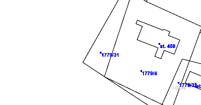 Parcela st. 1779/31 v KÚ Krásná pod Lysou Horou, Katastrální mapa