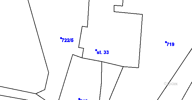 Parcela st. 33 v KÚ Krásná pod Lysou Horou, Katastrální mapa