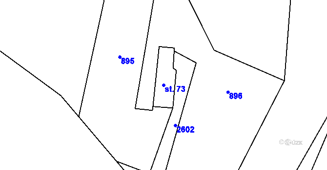 Parcela st. 73 v KÚ Krásná pod Lysou Horou, Katastrální mapa