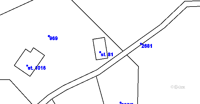 Parcela st. 81 v KÚ Krásná pod Lysou Horou, Katastrální mapa