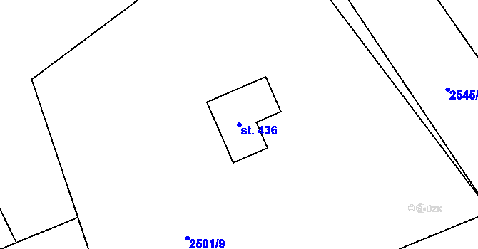Parcela st. 436 v KÚ Krásná pod Lysou Horou, Katastrální mapa