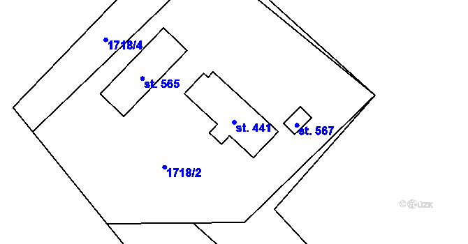 Parcela st. 441 v KÚ Krásná pod Lysou Horou, Katastrální mapa