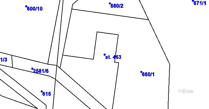Parcela st. 463 v KÚ Krásná pod Lysou Horou, Katastrální mapa