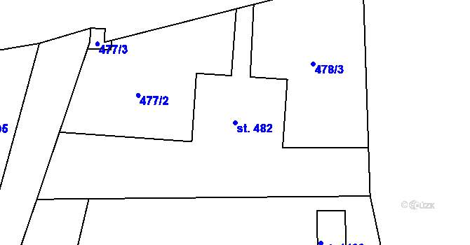 Parcela st. 482 v KÚ Krásná pod Lysou Horou, Katastrální mapa