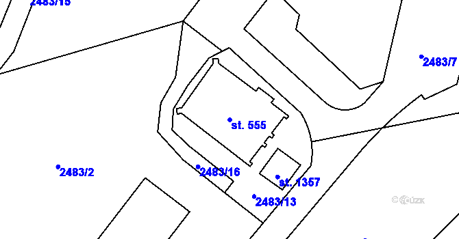 Parcela st. 555 v KÚ Krásná pod Lysou Horou, Katastrální mapa