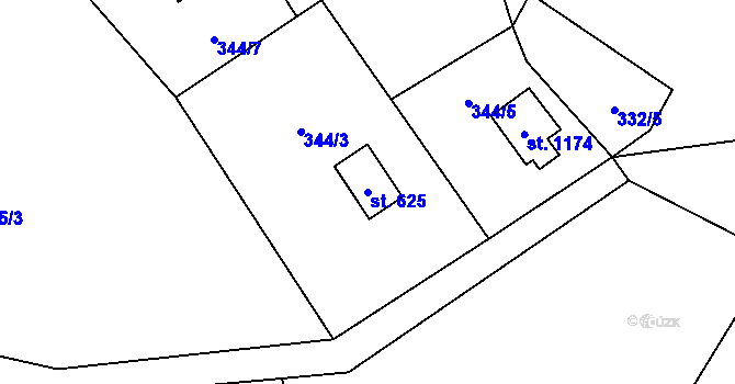 Parcela st. 625 v KÚ Krásná pod Lysou Horou, Katastrální mapa