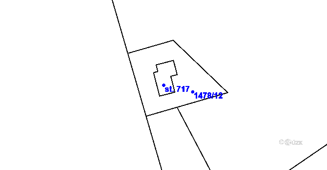 Parcela st. 717 v KÚ Krásná pod Lysou Horou, Katastrální mapa