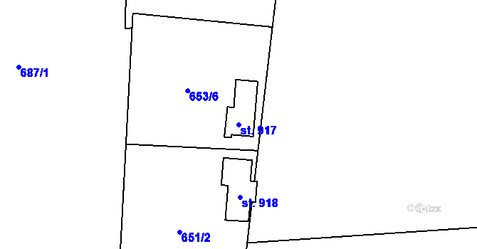 Parcela st. 917 v KÚ Krásná pod Lysou Horou, Katastrální mapa