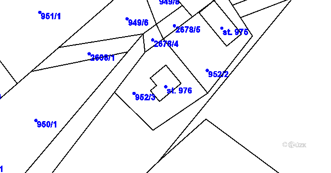 Parcela st. 976 v KÚ Krásná pod Lysou Horou, Katastrální mapa