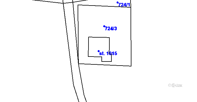 Parcela st. 1015 v KÚ Krásná pod Lysou Horou, Katastrální mapa