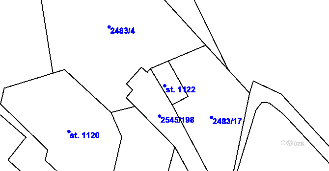 Parcela st. 1122 v KÚ Krásná pod Lysou Horou, Katastrální mapa